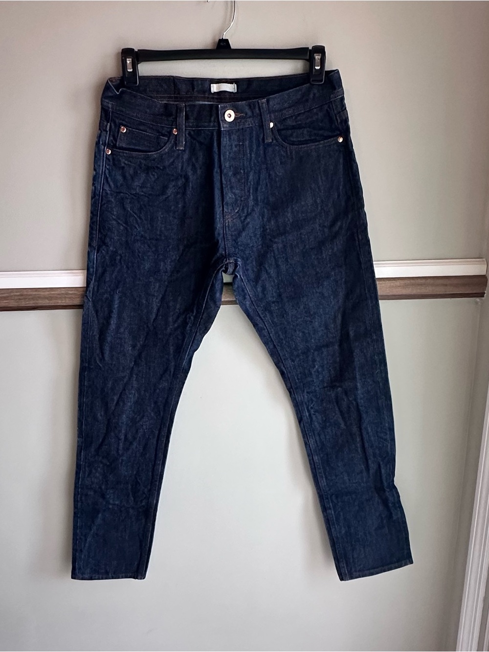 The Unbranded Brand UB401 Selvedge Skinny Jeans Indigo Raw Denim 14.5oz